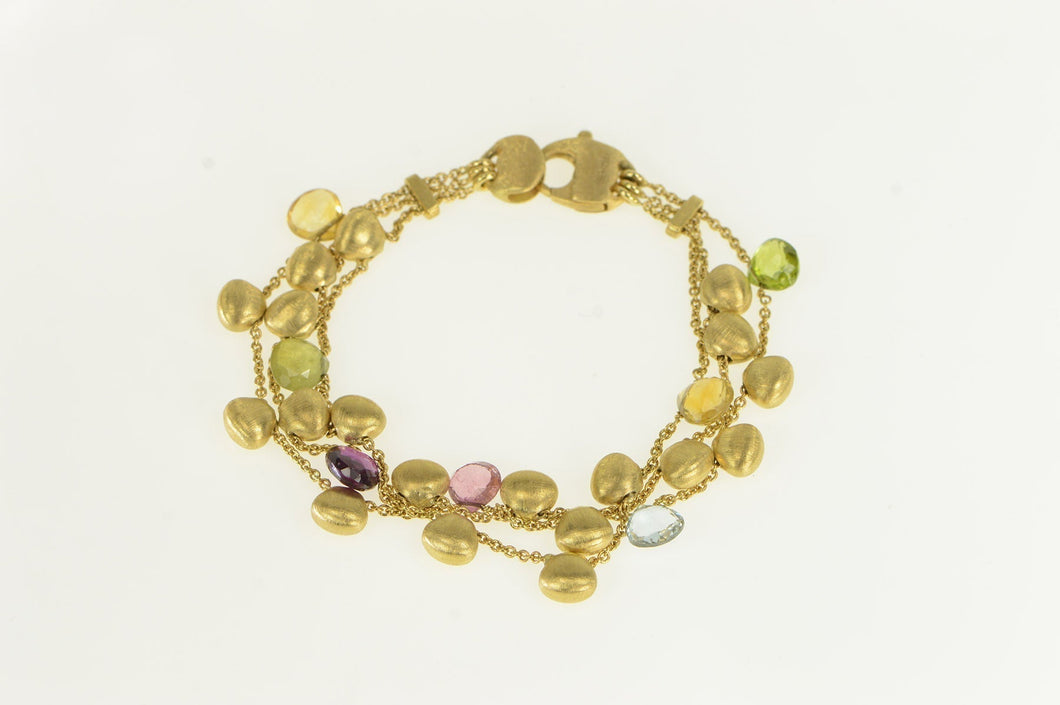 18K Marco Bicego Mixed Stone & Tear Drop Bracelet 6.5