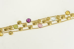 18K Marco Bicego Mixed Stone & Tear Drop Bracelet 6.5" Yellow Gold