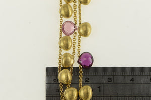 18K Marco Bicego Mixed Stone & Tear Drop Bracelet 6.5" Yellow Gold
