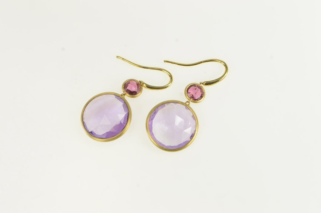 18K Marco Bicego Jaipur Amethyst Dangle Earrings Yellow Gold