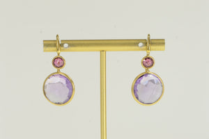 18K Marco Bicego Jaipur Amethyst Dangle Earrings Yellow Gold
