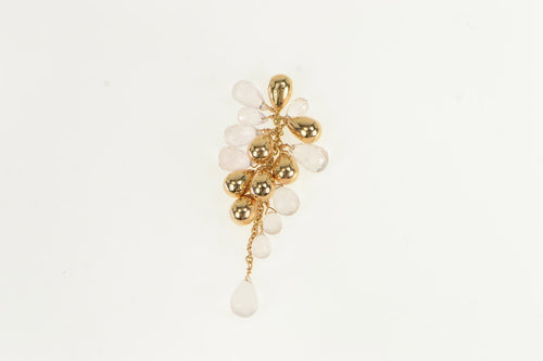 18K Marco Bicego Rose Quartz Tassel Drop Pendant Yellow Gold