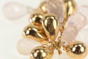 18K Marco Bicego Rose Quartz Tassel Drop Pendant Yellow Gold