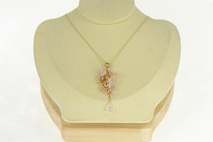 18K Marco Bicego Rose Quartz Tassel Drop Pendant Yellow Gold