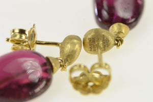 18K Marco Bicego Jaipur Purple Tourmaline Earrings Yellow Gold