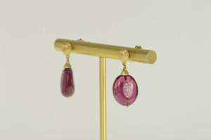 18K Marco Bicego Jaipur Purple Tourmaline Earrings Yellow Gold