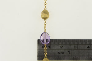 18K Marco Bicego Jaipur Amethyst Topaz Earrings 6.5" Yellow Gold