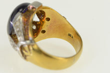 Load image into Gallery viewer, 18K 1940&#39;s Oval Syn. Sapphire Diamond Ring Yellow Gold