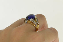 Load image into Gallery viewer, 18K 1940&#39;s Oval Syn. Sapphire Diamond Ring Yellow Gold