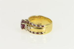 14K 2.25 Ctw Ruby Diamond Engagement Ring Yellow Gold
