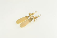 Load image into Gallery viewer, 14K Retro Coral Drop Floral Ornate Dangle Earrings Yellow Gold