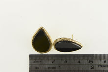 Load image into Gallery viewer, 14K Pear Black Onyx Vintage Retro Stud Earrings Yellow Gold