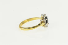 Load image into Gallery viewer, 18K Sapphire Diamond Halo Engagement Ring Yellow Gold