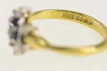 Load image into Gallery viewer, 18K Sapphire Diamond Halo Engagement Ring Yellow Gold