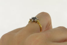 Load image into Gallery viewer, 18K Sapphire Diamond Halo Engagement Ring Yellow Gold