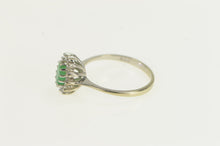 Load image into Gallery viewer, 14K Oval Emerald Diamond Halo Engagement Ring White Gold