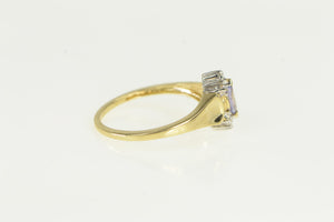 10K Marquise Tanzanite Diamond Vintage Ring Yellow Gold