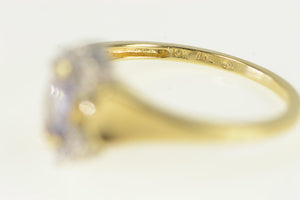 10K Marquise Tanzanite Diamond Vintage Ring Yellow Gold