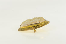 Load image into Gallery viewer, 10K Victorian Shell Cameo Seed Pearl Pendant/Pin Yellow Gold