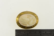 Load image into Gallery viewer, 10K Victorian Shell Cameo Seed Pearl Pendant/Pin Yellow Gold