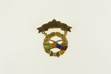 Load image into Gallery viewer, 10K Degree of Pocahontas Enamel Victorian Pin/Brooch Yellow Gold