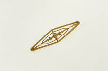 Load image into Gallery viewer, 10K Ornate Diamond Seed Pearl Statement Pin/Brooch Yellow Gold