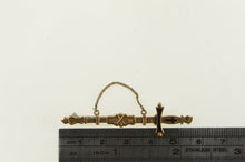 Load image into Gallery viewer, 10K Knights Templar Enamel Sword Chain Pin/Brooch Yellow Gold