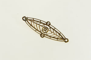 10K Ornate Victorian Diamond Filigree Pin/Brooch Yellow Gold