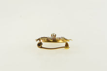 Load image into Gallery viewer, 10K Victorian Seed Pearl Ornate Flower Leaf Pin/Brooch Yellow Gold