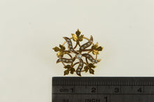 Load image into Gallery viewer, 10K Victorian Seed Pearl Ornate Flower Leaf Pin/Brooch Yellow Gold