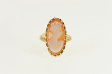 Load image into Gallery viewer, 10K Oval Vintage Carved Shell Cameo Ring Yellow Gold