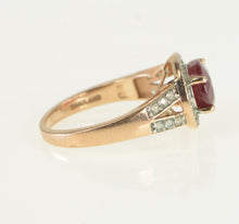 Load image into Gallery viewer, 10K Ruby White Sapphire Halo Engagement Ring Rose Gold