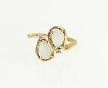 Load image into Gallery viewer, 14K Pear Nat. Opal Diamond Accent Bypass Ring Yellow Gold