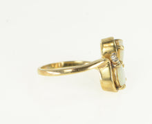 Load image into Gallery viewer, 14K Pear Nat. Opal Diamond Accent Bypass Ring Yellow Gold