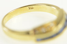 Load image into Gallery viewer, 18K Natural Sapphire Diamond Vintage X Band Ring Yellow Gold