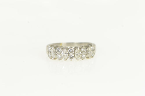 Platinum 1.10 Ctw Marquise Diamond Wedding Ring