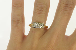 14K 0.40 Ctw 40s OMC Diamond Engagement Ring Yellow Gold