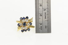 Load image into Gallery viewer, 14K 1.25 Ctw Sapphire Diamond Cluster Ring Yellow Gold