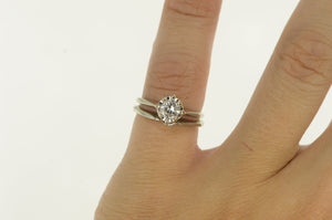 18K 0.49 Ct Diamond Solitaire Engagement Ring White Gold