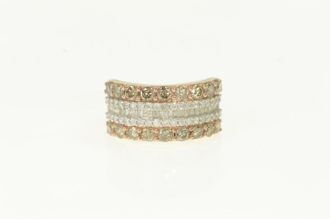 10K 1.64 Ctw Cognac Diamond Layer Band Ring Yellow Gold