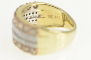 10K 1.64 Ctw Cognac Diamond Layer Band Ring Yellow Gold