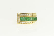 Load image into Gallery viewer, 14K 1.60 Ctw Emerald Diamond Squared Ring Yellow Gold