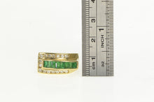 Load image into Gallery viewer, 14K 1.60 Ctw Emerald Diamond Squared Ring Yellow Gold