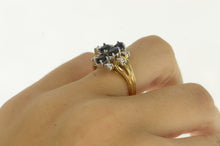 Load image into Gallery viewer, 14K Sapphire Diamond Cluster Vintage Ring Yellow Gold