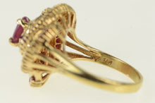 Load image into Gallery viewer, 14K Oval Natural Ruby Swirl Halo Cocktail Ring Yellow Gold