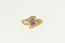 Load image into Gallery viewer, 14K Marquise Ruby Diamond Halo Bypass Ring Yellow Gold