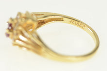Load image into Gallery viewer, 14K Marquise Ruby Diamond Halo Bypass Ring Yellow Gold
