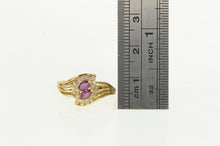 Load image into Gallery viewer, 14K Marquise Ruby Diamond Halo Bypass Ring Yellow Gold