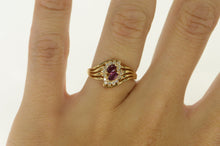 Load image into Gallery viewer, 14K Marquise Ruby Diamond Halo Bypass Ring Yellow Gold