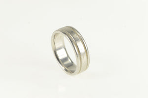 Platinum 7.0mm Grooved Novel Wedding Band Ring